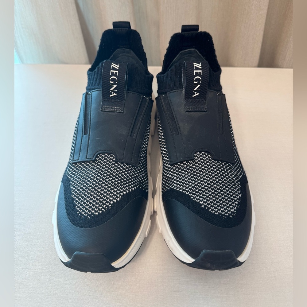 🎄Holiday sale!🎄ZEGNA Techmerino Sock Slip-On Sneakers – Black– Men’s Size 9 US